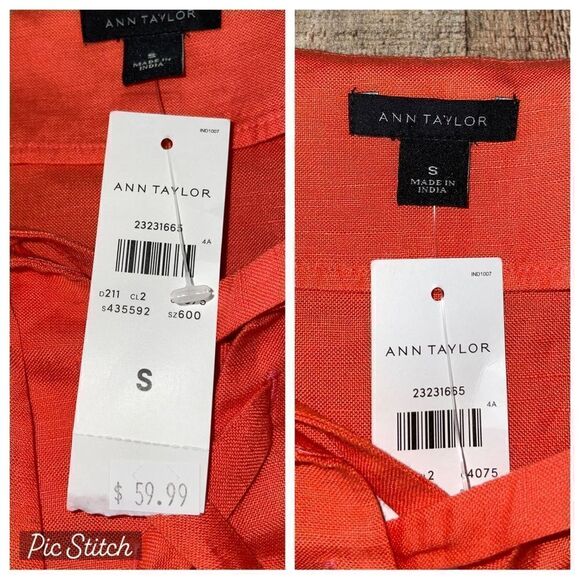 Ann Taylor linen sleeveless lace up peplum top NWT - Picture 11 of 12